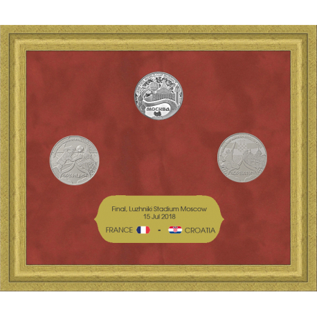 Souvenir set from commemorative medals of 2018 FIFA Final France 4 : 2  Croatia, Moscow, Luzhniki, July 15