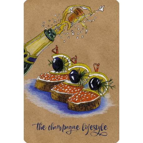 Брызги шампанского (мини-открытка)