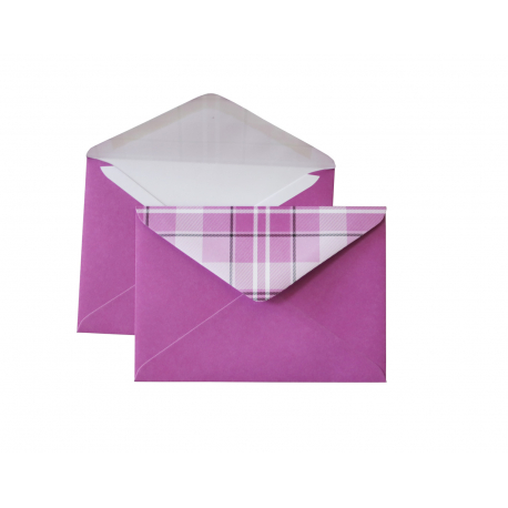 Envelope with checkered valve C6, "Fuchsia"
