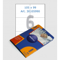 White labels, 105х99 mm, 6 pcs/sheet