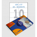 White labels, 105х57 mm, 100 pcs/sheet