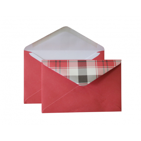 Envelope with checkered valve C6, "Bordeaux"