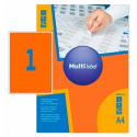 Self-adhesive color labels MultiLabel A4, orange fluoride