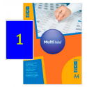 Самоклеящиеся цветные этикетки MultiLabel A4, синий, 50 шт/уп
