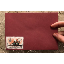 Vintage envelope with canceled postage stamp "Owl"