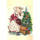 Mouse decorates the Christmas tree