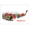 Saxophone with poppies