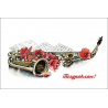 Saxophone with poppies