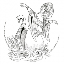 set of 6 postcards of coloring books " Fairy tales"
