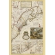 Карта короля Великобритании континента Северной Америки. Картограф - Герман Молл, 1731 г.