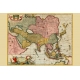 Decorative map of Asia and the East Indies, Map Maker - Nicolas Visscher, 1670.