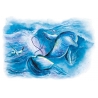 The world of dolphins. Surfer