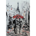 Красный зонт. Париж
